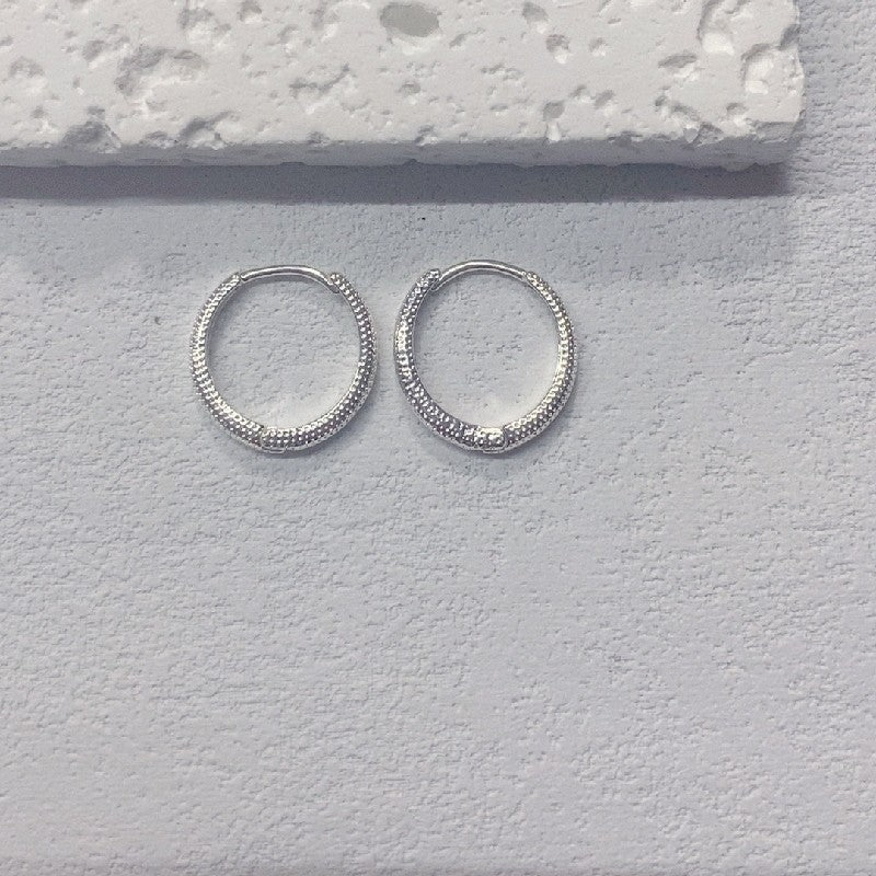 Sparkling Circle Stud Earrings | Silver | French Light Luxury | 2 Sizes